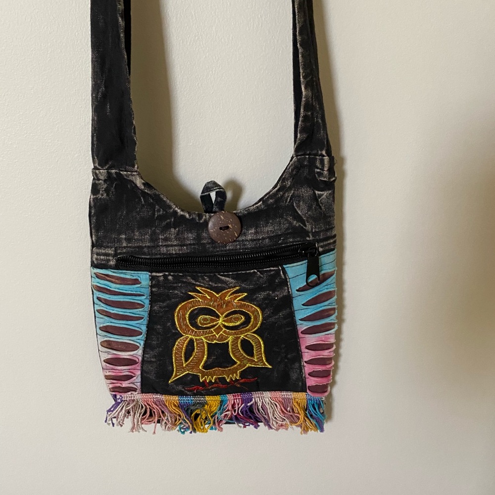 Boho crossbody owl bag